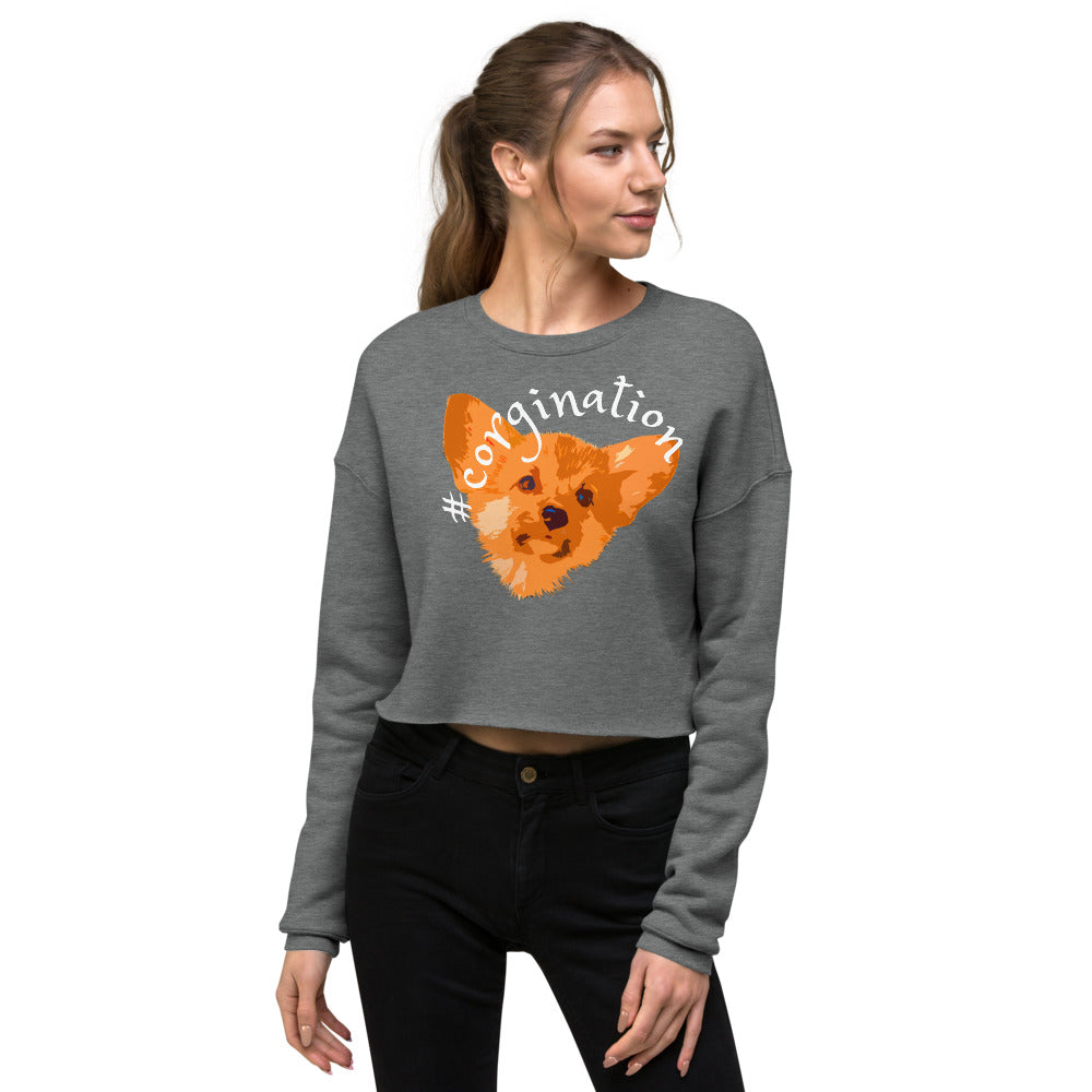 Gift for dog lovers. #corgination cropped sweatshirt for girls. Streetwear for women WickedYo.